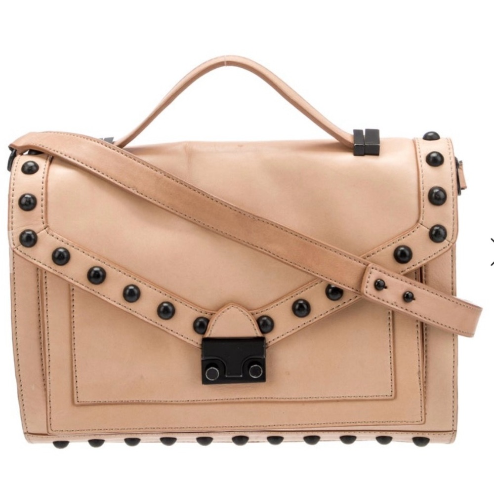 LOEFFLER RANDALL Studded Tan Leather Handbag. NWT’S